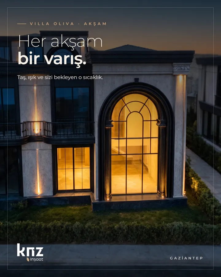 KNZ İnşaat için Instagram post tasarımı: Her akşam bir varış